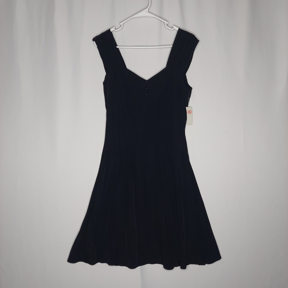 MJ Carroll Dress 7/8 Flare Overlay Sweetheart Mini 90s Romantic‎ Coquette Vamp